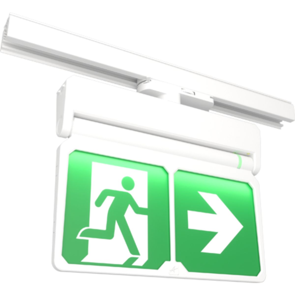 ADLER Exit Sign 3F skinne 25m 3t hvid inkl. Roterbar piktogram