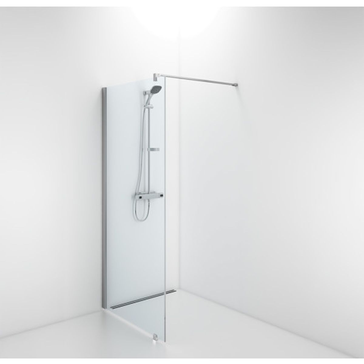 Contura Shower Space brusevæg, 99 cm, klart glas, aluminium profil