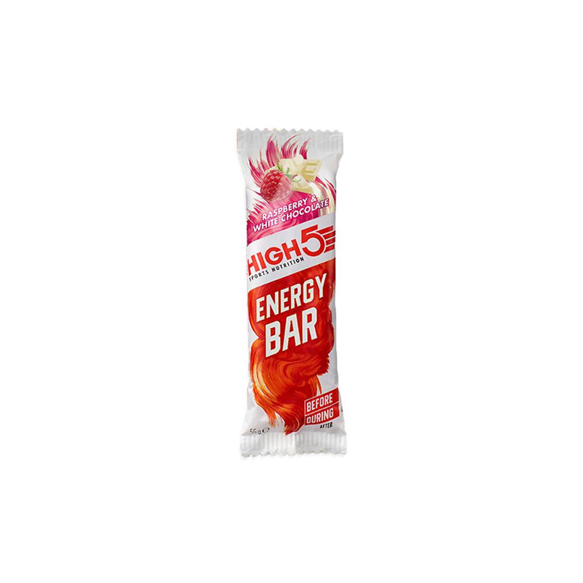 High5 Energybar - Hindbær med hvid chokolade - 55 gram.