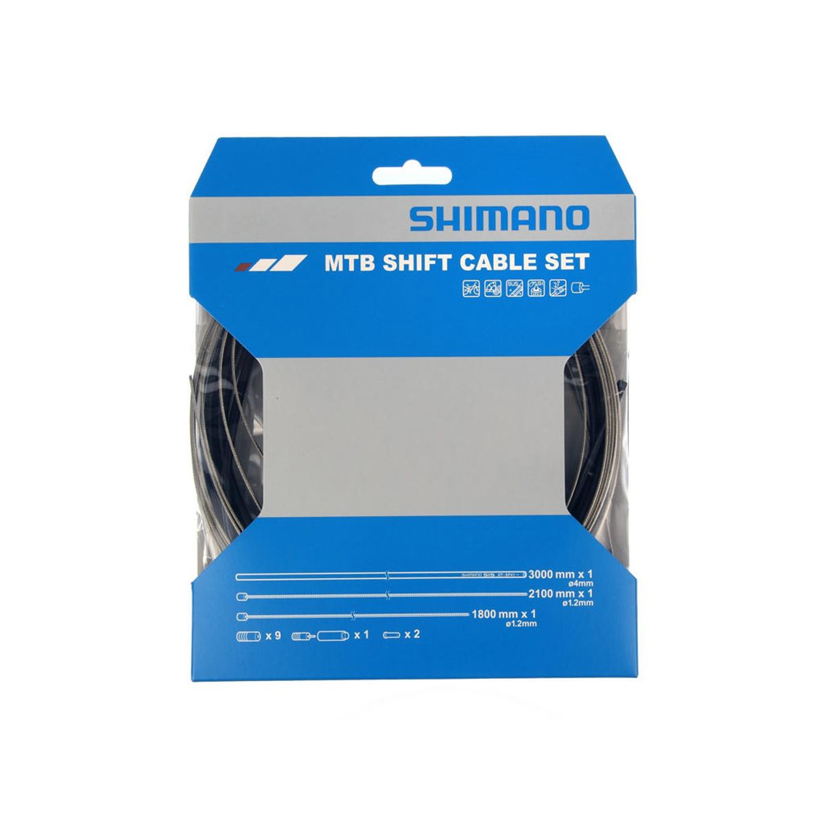 Shimano gearkabel sæt - sort til MTB/City Bike cykler