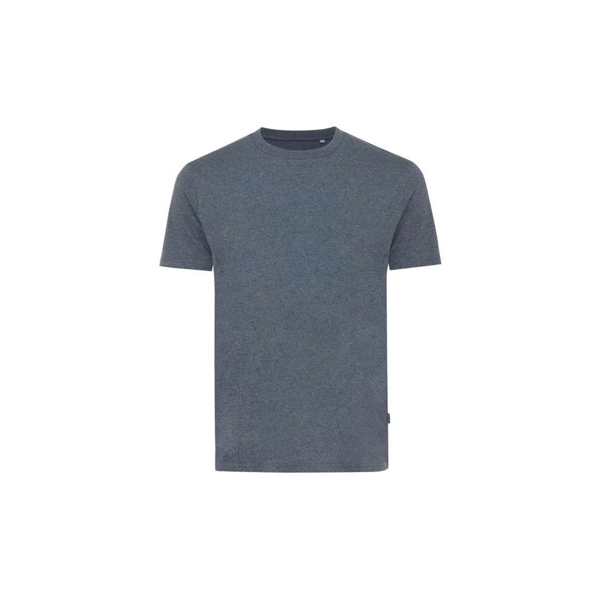 Iqoniq Manuel Ufarvet T-shirt i Genanvendt Bomuld, Heather Navy