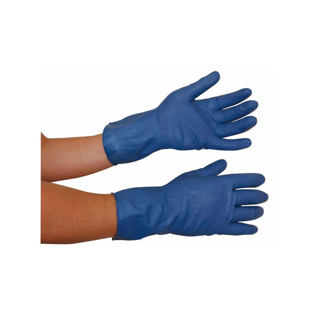 Latexhandske med Velourisering XL 9-10 blå 12 par