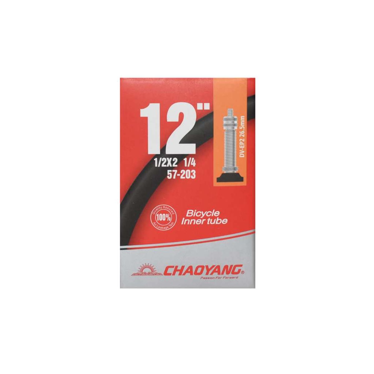 Chaoyang Slange 12 1/2 x 2 1/4 med 26.5mm lang Dunlop ventil