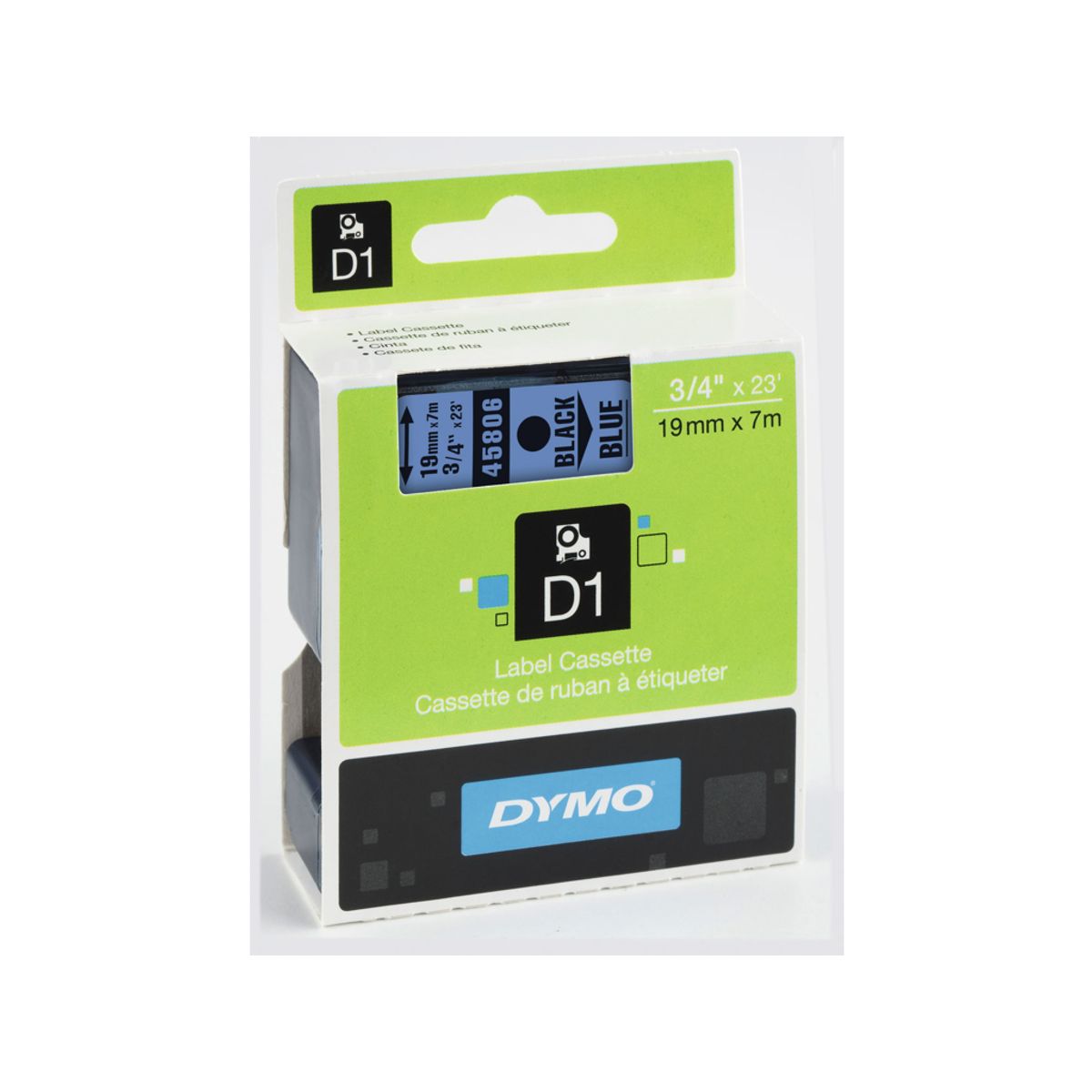 Dymo Tape 45806 19mm Sort/blå