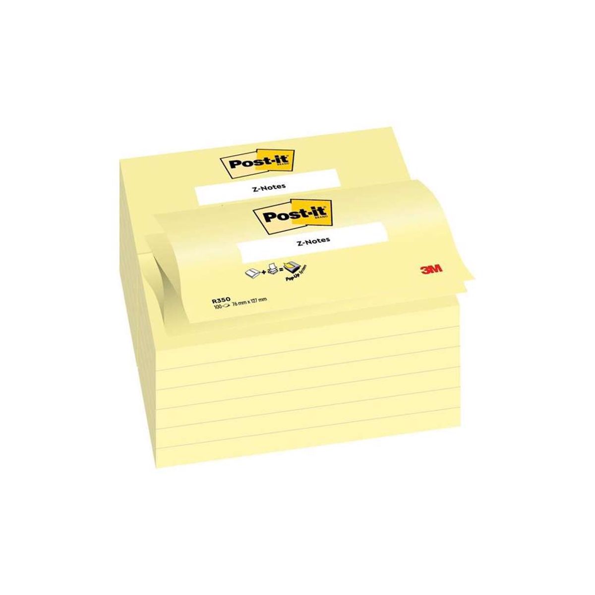 Post-it Z 76x127mm Canary gul 12 Blokke (R350)