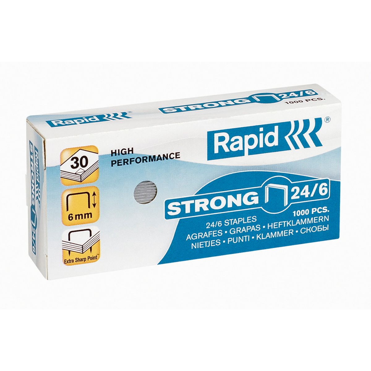 Hæfteklamme 24/6 Strong Rapid 1000 stk.