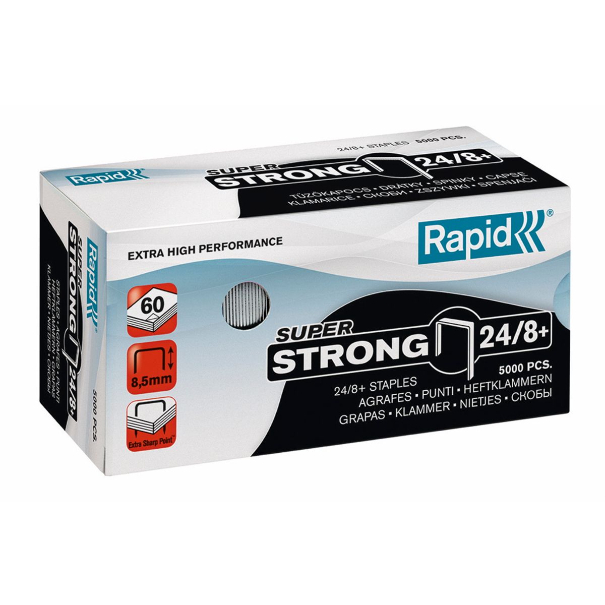 Hæfteklamme 24/8+ Super Strong Rapid 5000 stk.