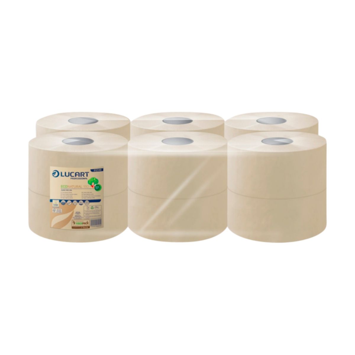 Toiletpapir Lucart Jumbo Mini 2 Lags 100% Genbrug 12 rl