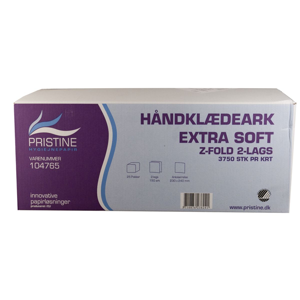 Håndklædeark Pristine Z-fold Extra Soft 2-lags 3750 stk