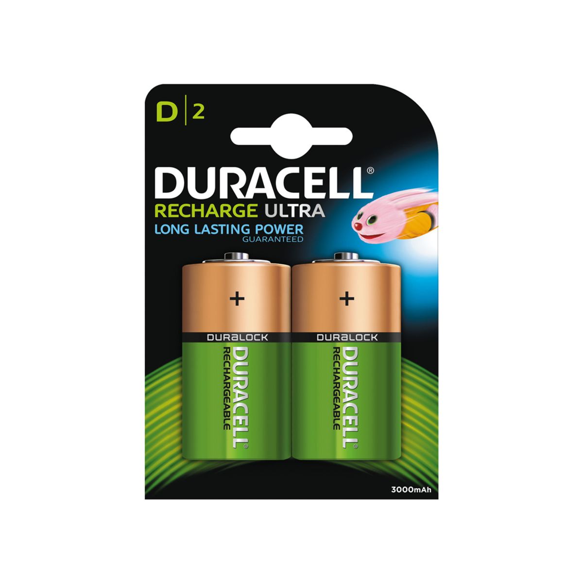 Batteri Duracell Genopladelig D 3000 mAh 2 stk