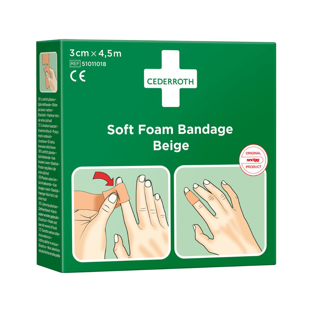 Bandage Soft Foam Cederroth Beige 3 cm x 4,5 Meter