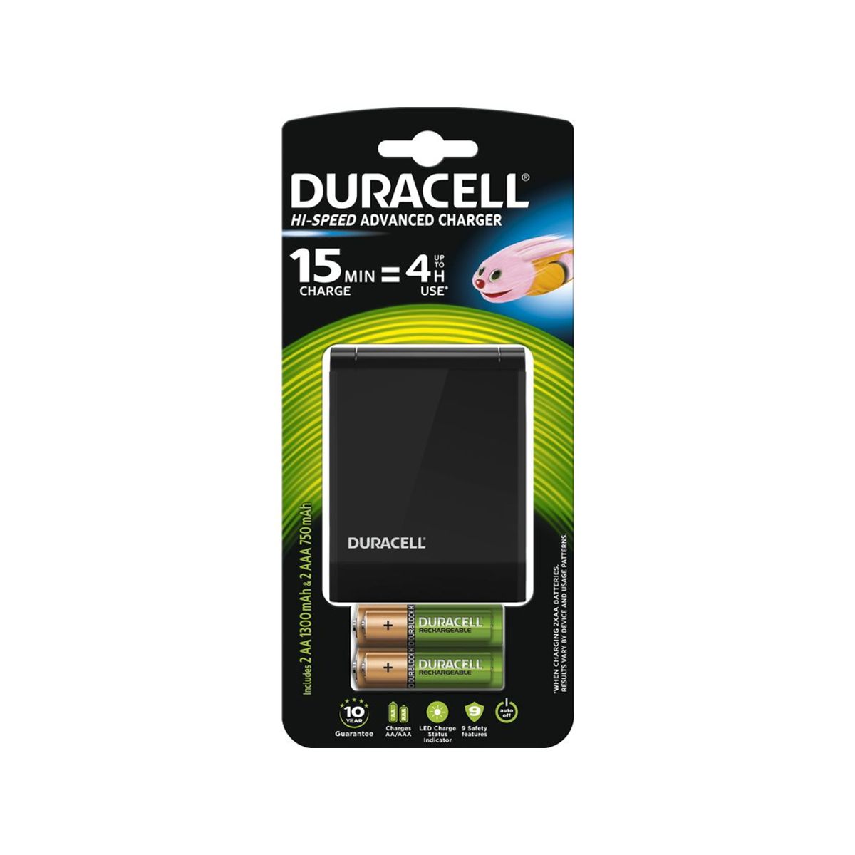 Batterilader Duracell 15 min