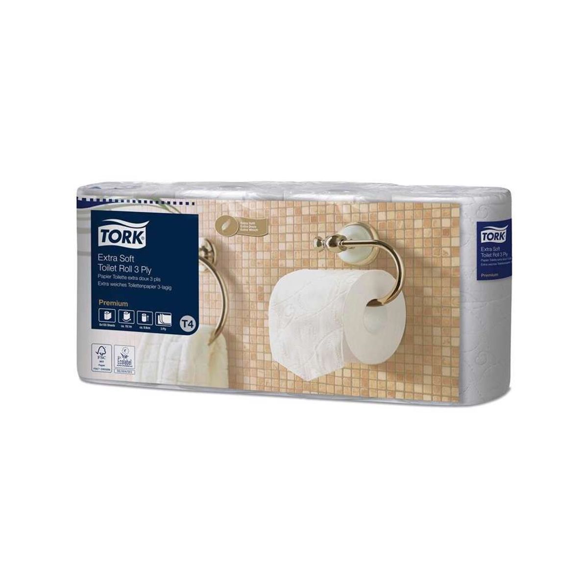 Toiletpapir Tork T4 110319 Extra Soft 3-lags 56 rl.