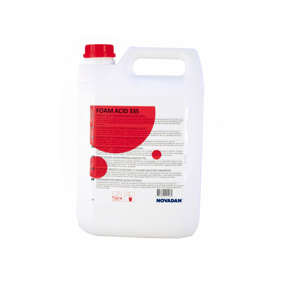 Kalkfjerner Foam Acid 335 Skumrengøring 5 Liter