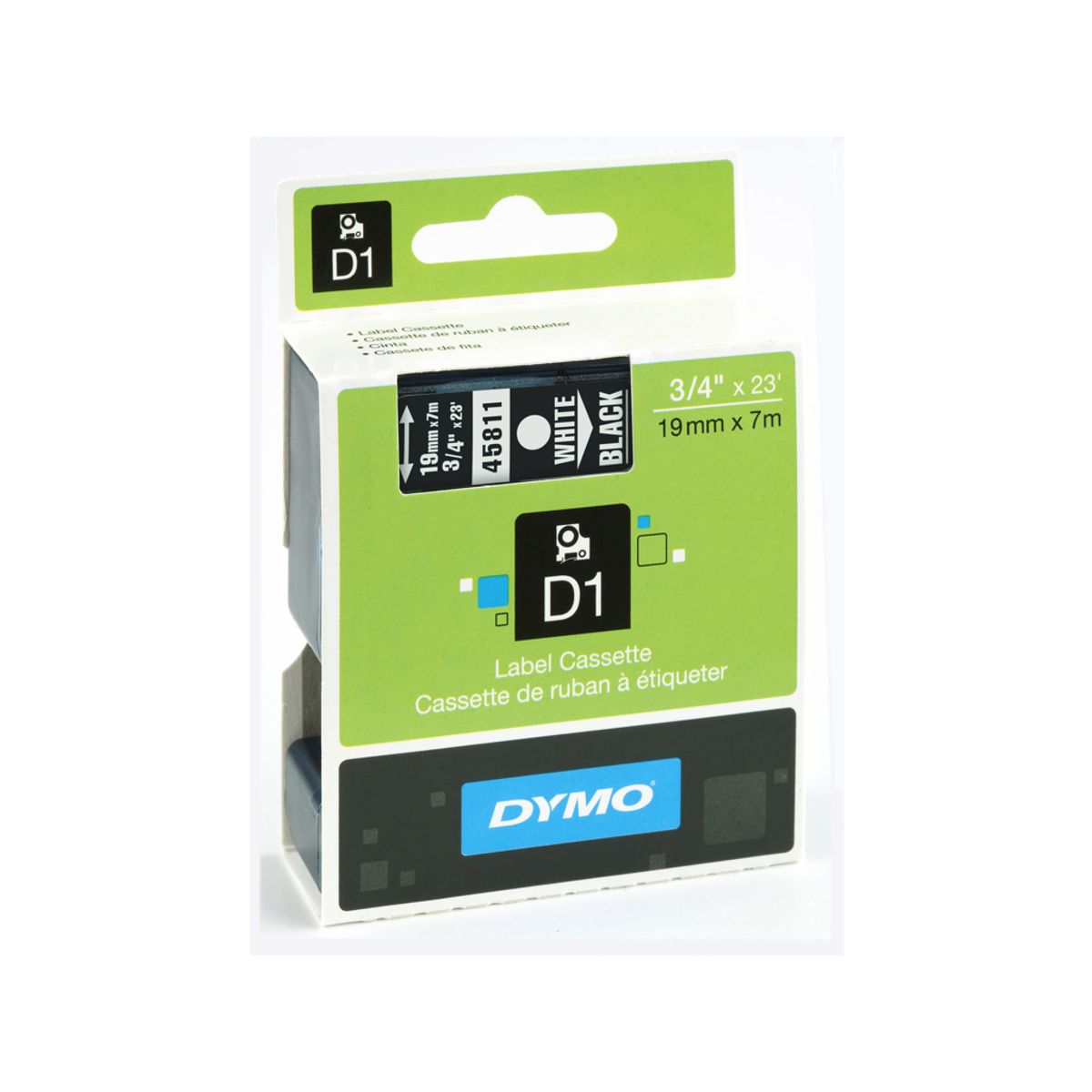 Dymo Tape 45811 19mm Hvid/sort