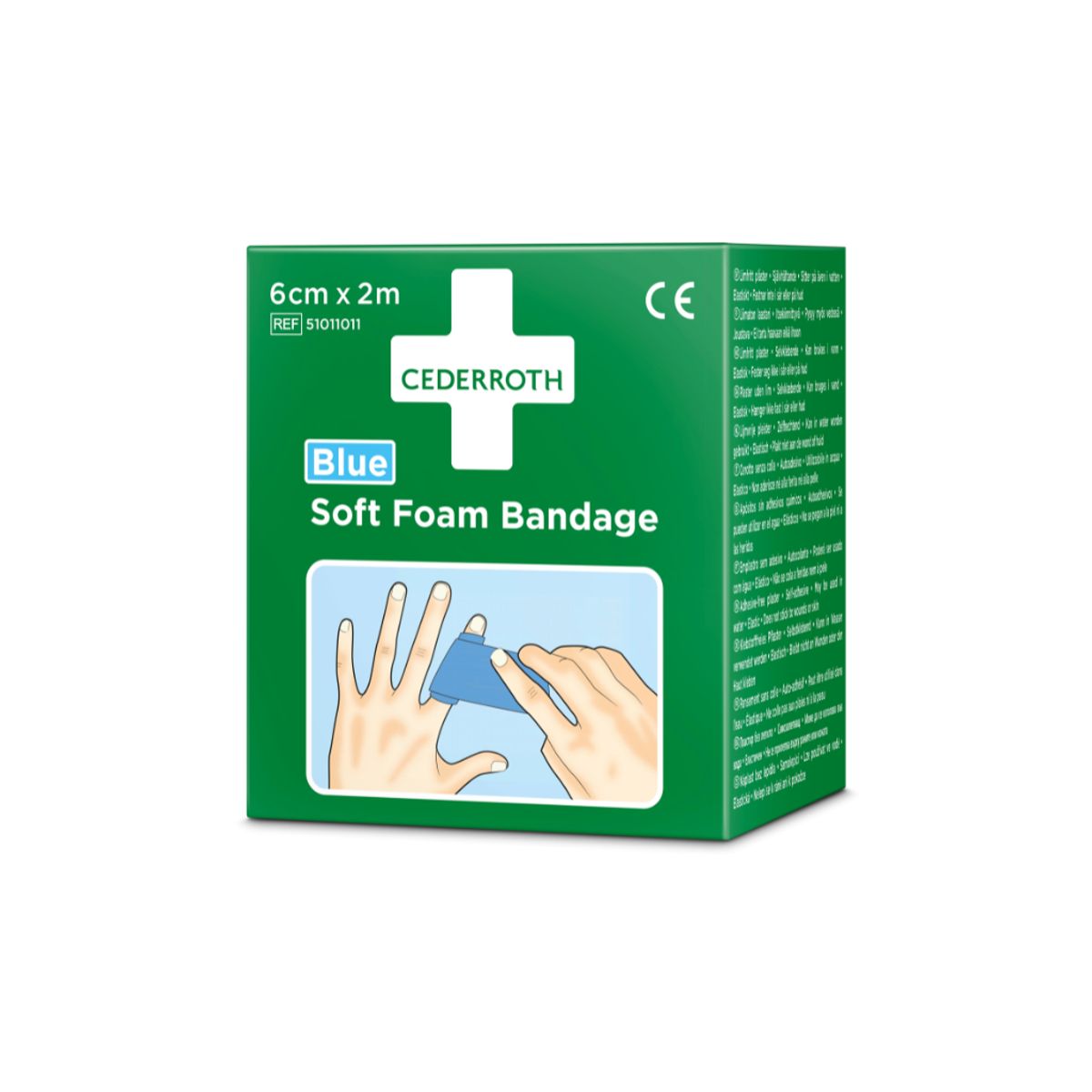 Bandage Soft Foam Cederroth blå 6 cm x 2 Meter