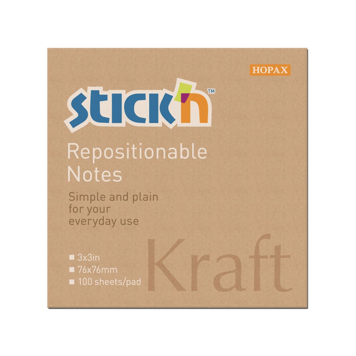 Notes 76x76 mm Stick'n Brun Genbrug