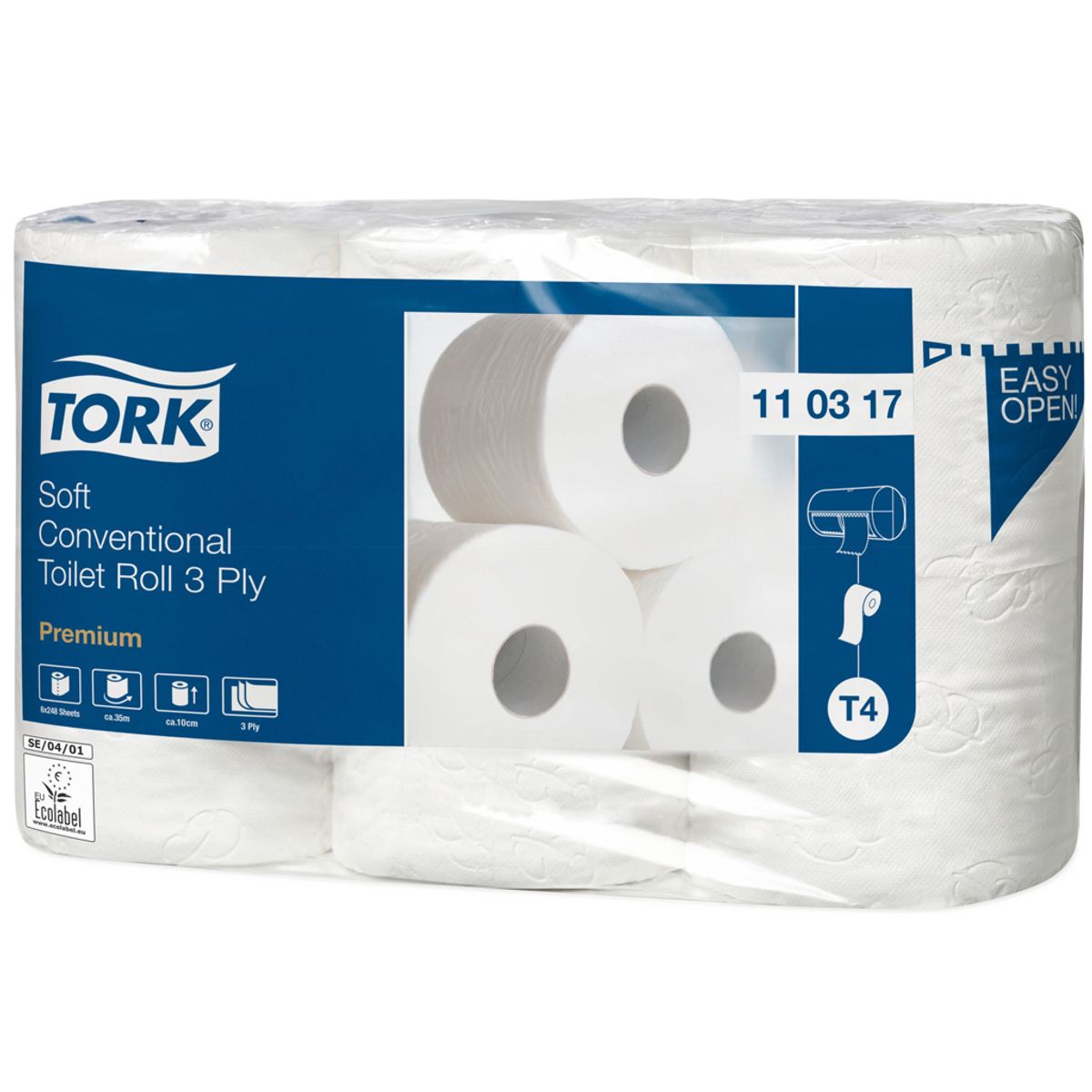 Toiletpapir Tork T4 110317 Premium 3-lags 42 rl.