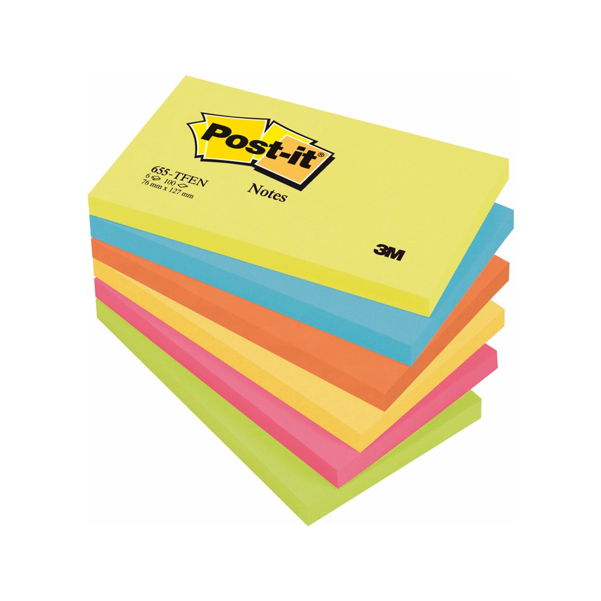 Post-it 76x127mm Neon 6 Blokke (655)