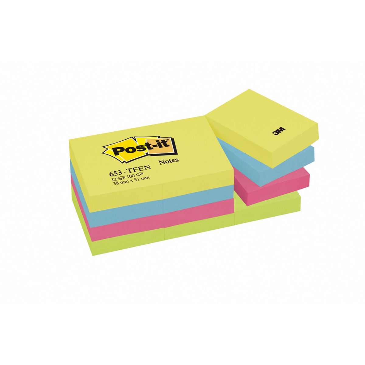 Post-it 38x51mm Neon 12 Blokke (653)