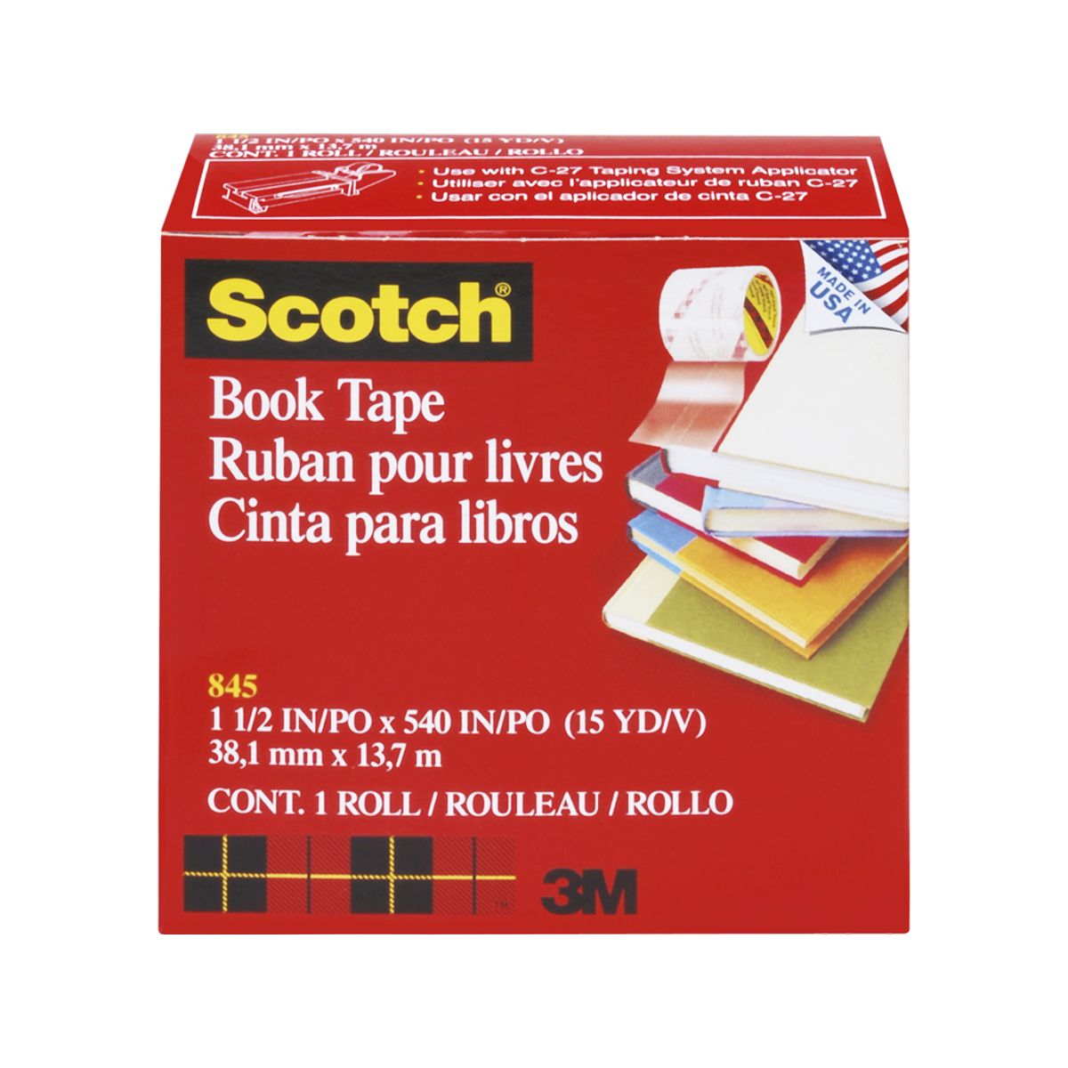 Bogtape 3M 845 38mm x 14 Meter Klar