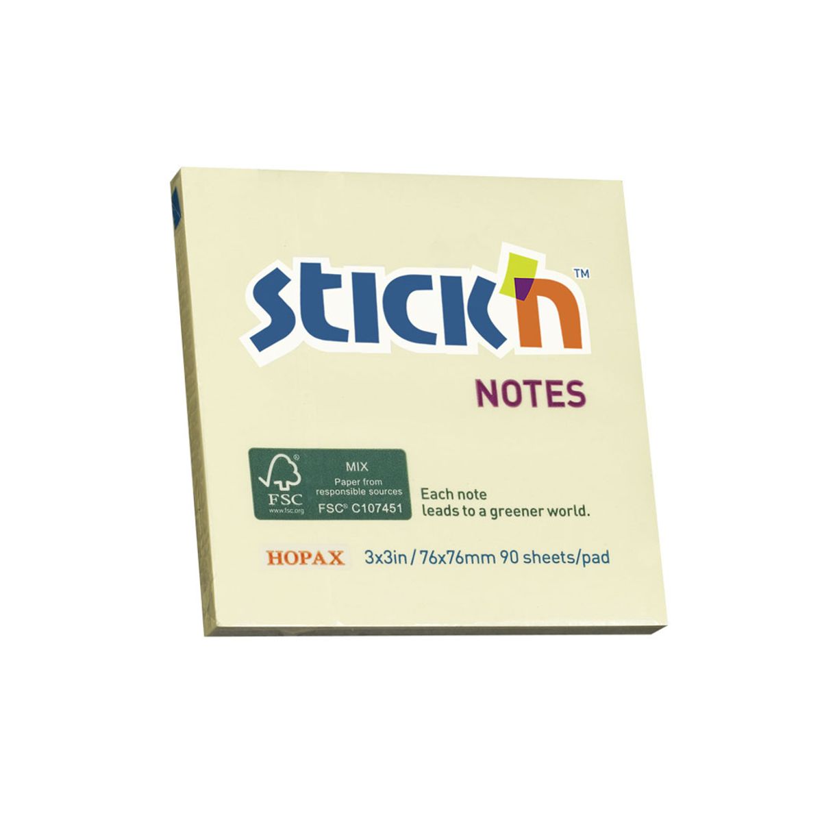 Notes Stick'n 76x76 mm. gul 90 Blade