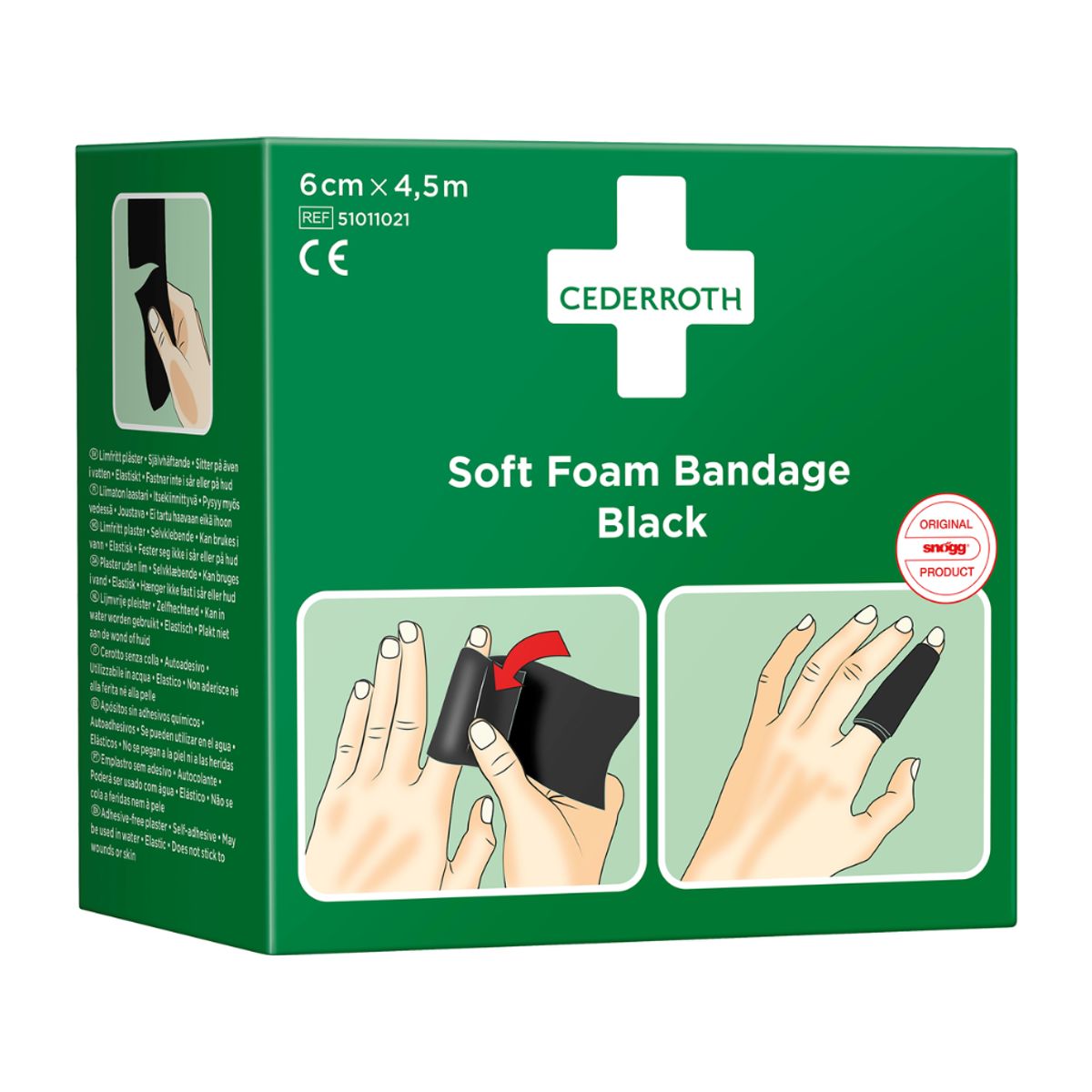 Bandage Soft Foam Cederroth Sort 6 cm x 4,5 Meter