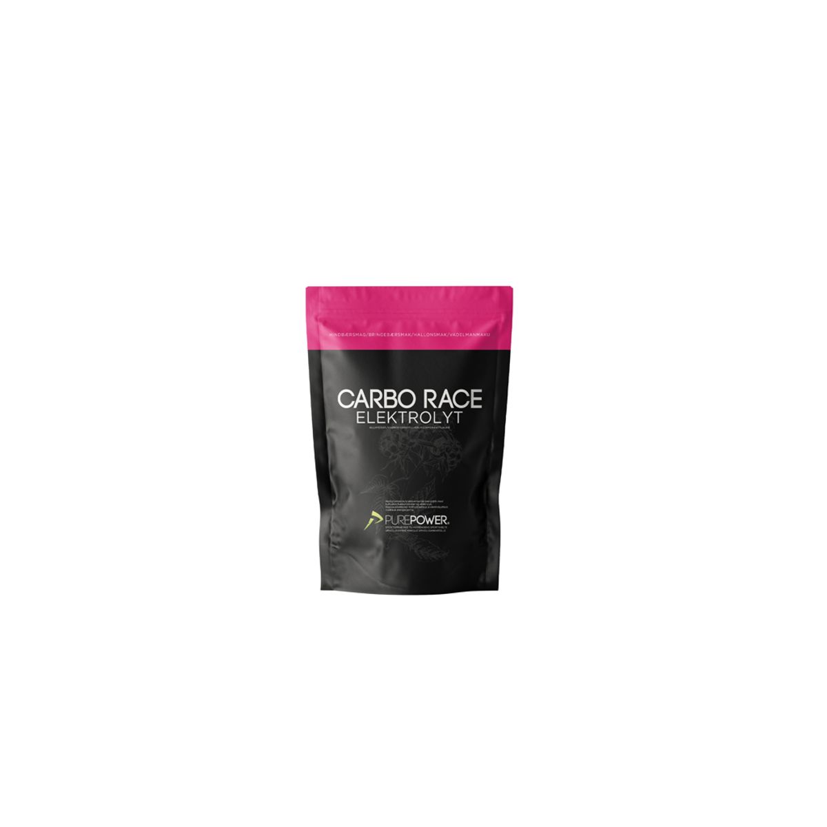 PurePower Carbo Race Elektrolyt - Energidrik - Hindbær - 1,0 kg