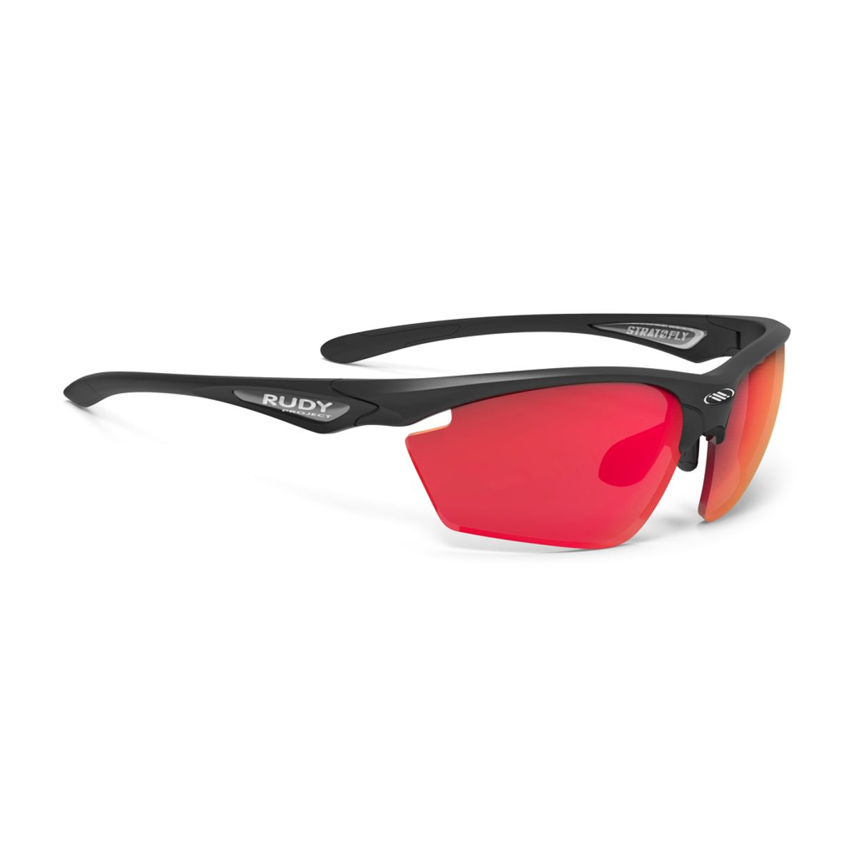 Rudy Project Stratofly - Løbe- og cykelbrille - Multilaser red linser - Mat sort