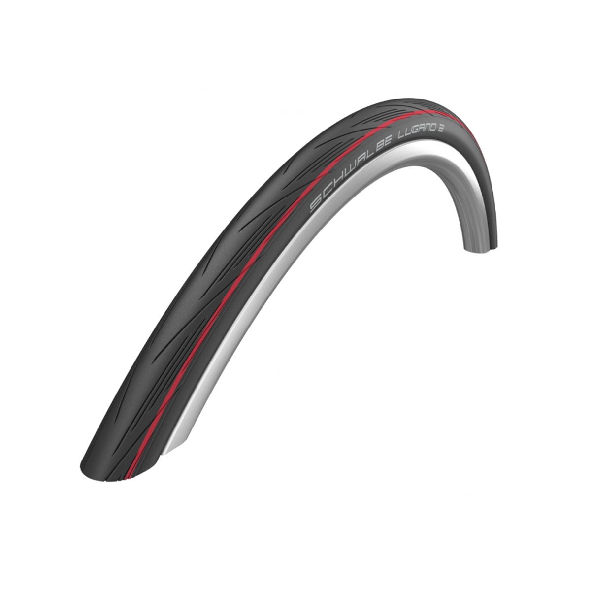 Schwalbe Lugano II - K-Guard Tråddæk - 700x25c (25-622) Sort/Rød