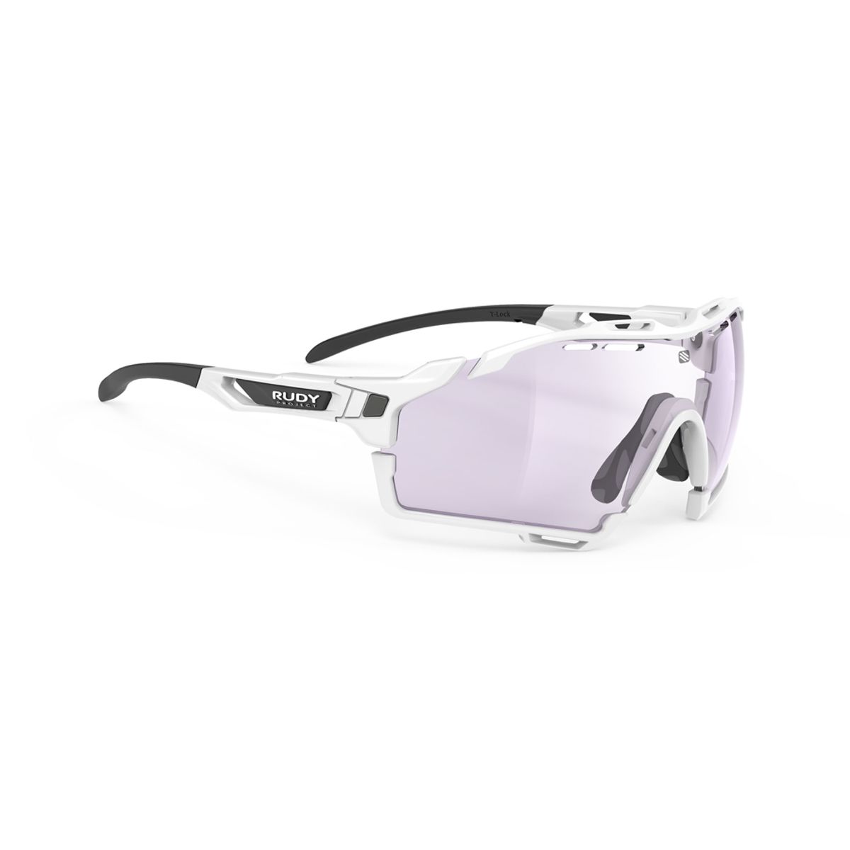 Rudy Project Cutline - Løbe- og cykelbrille - Fotokromisk 2 laserpurple linser - Hvid