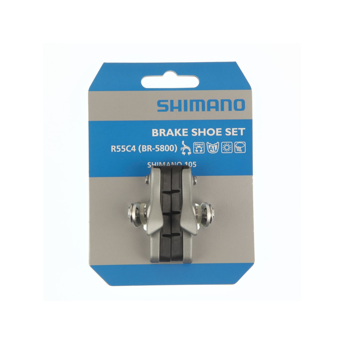 Shimano 105 - Bremsesko komplet - 1 sæt - Type R55C4 - Sølv