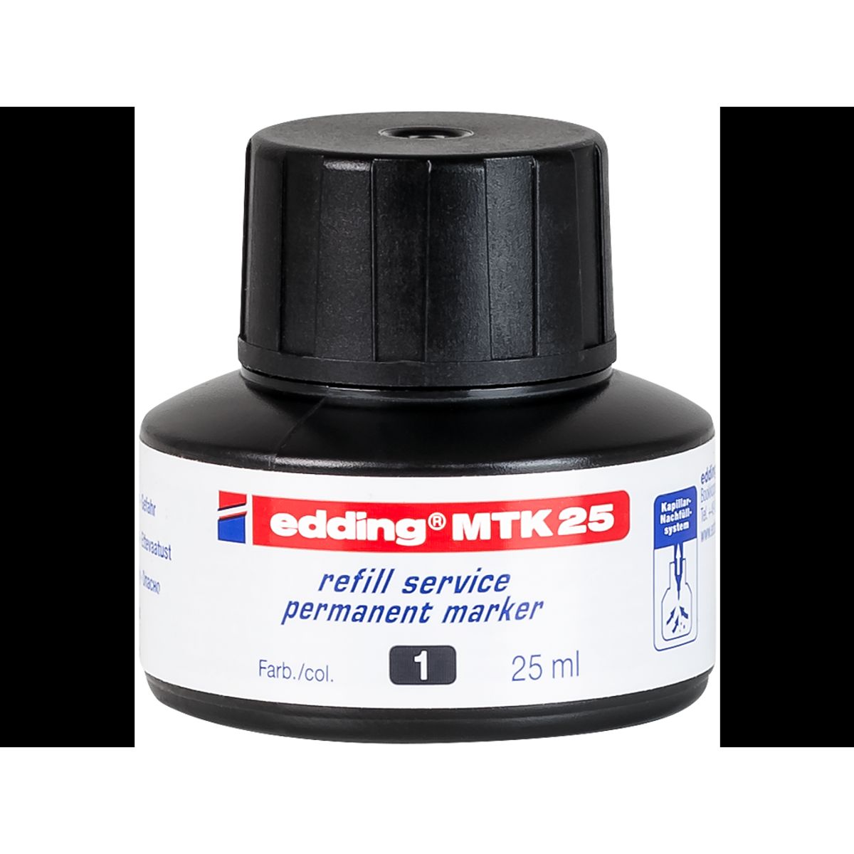 Refill Edding ink Permanent 25 ml Sort