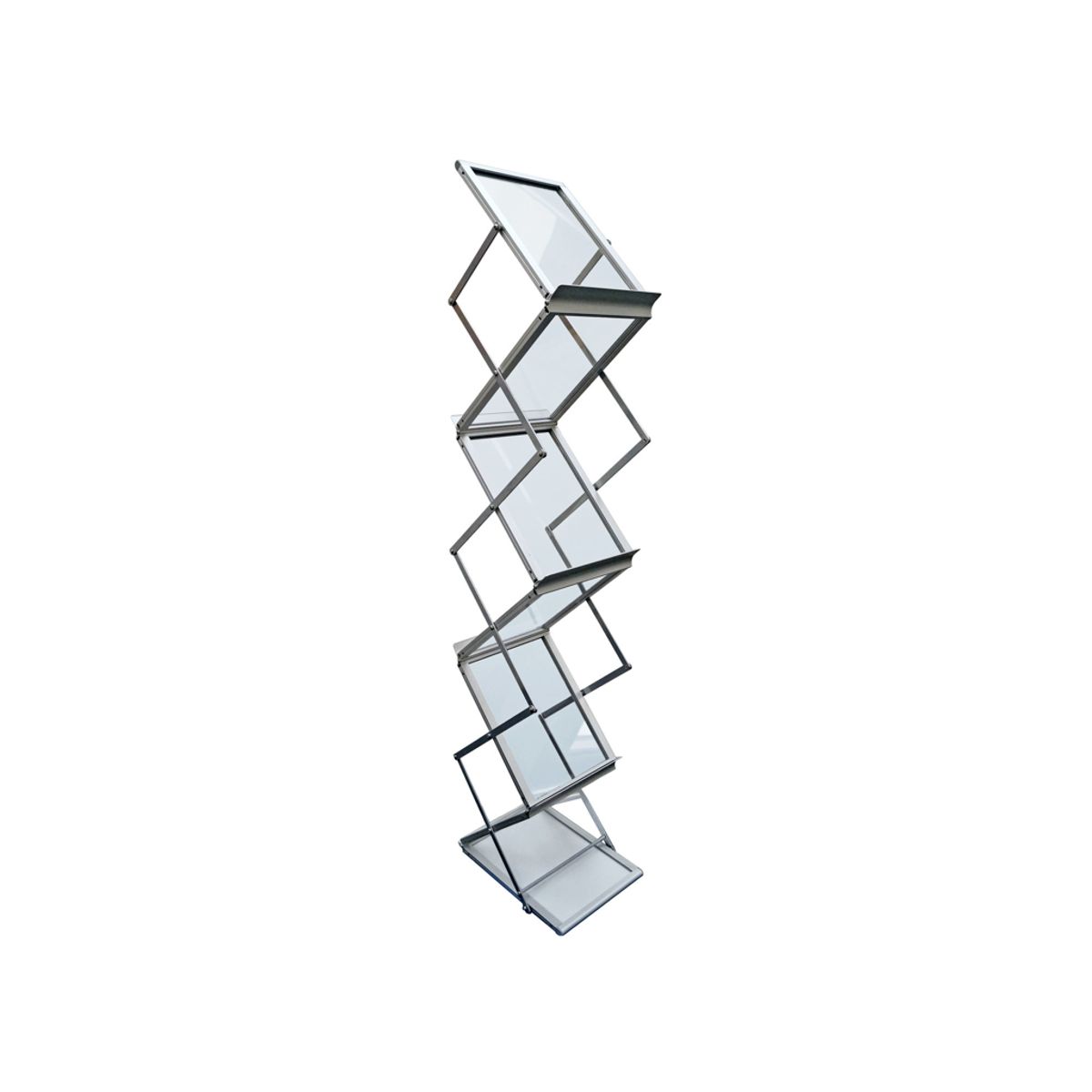 Brochurestativ Twin A4 Z-shape 6 fag Sølv