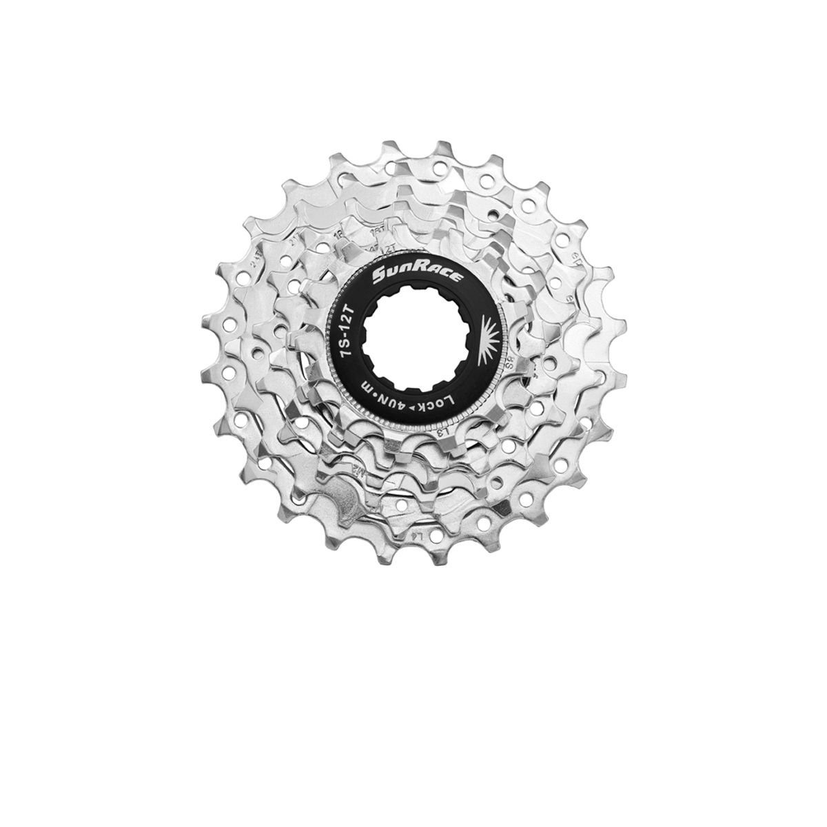 Sunrace CSR63 - Kassette 7 gear - 12-24 tands - Road - Til Shimano eller Sram - Nickel