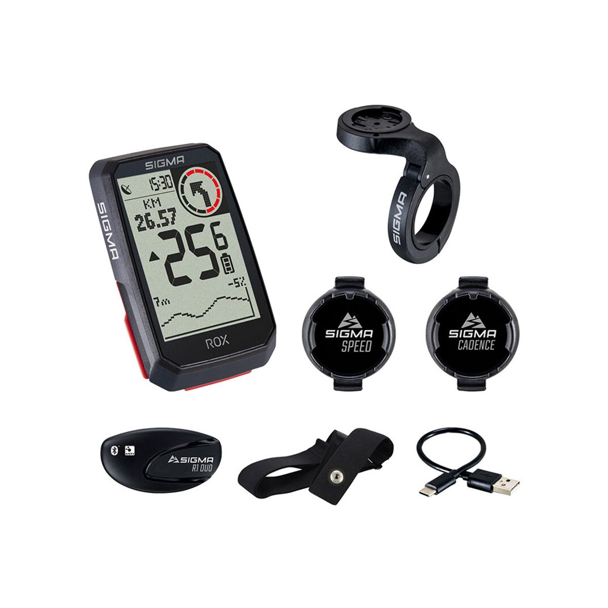 Sigma ROX 4.0 - Cykelcomputer med GPS - Sensor Bundle - Sort