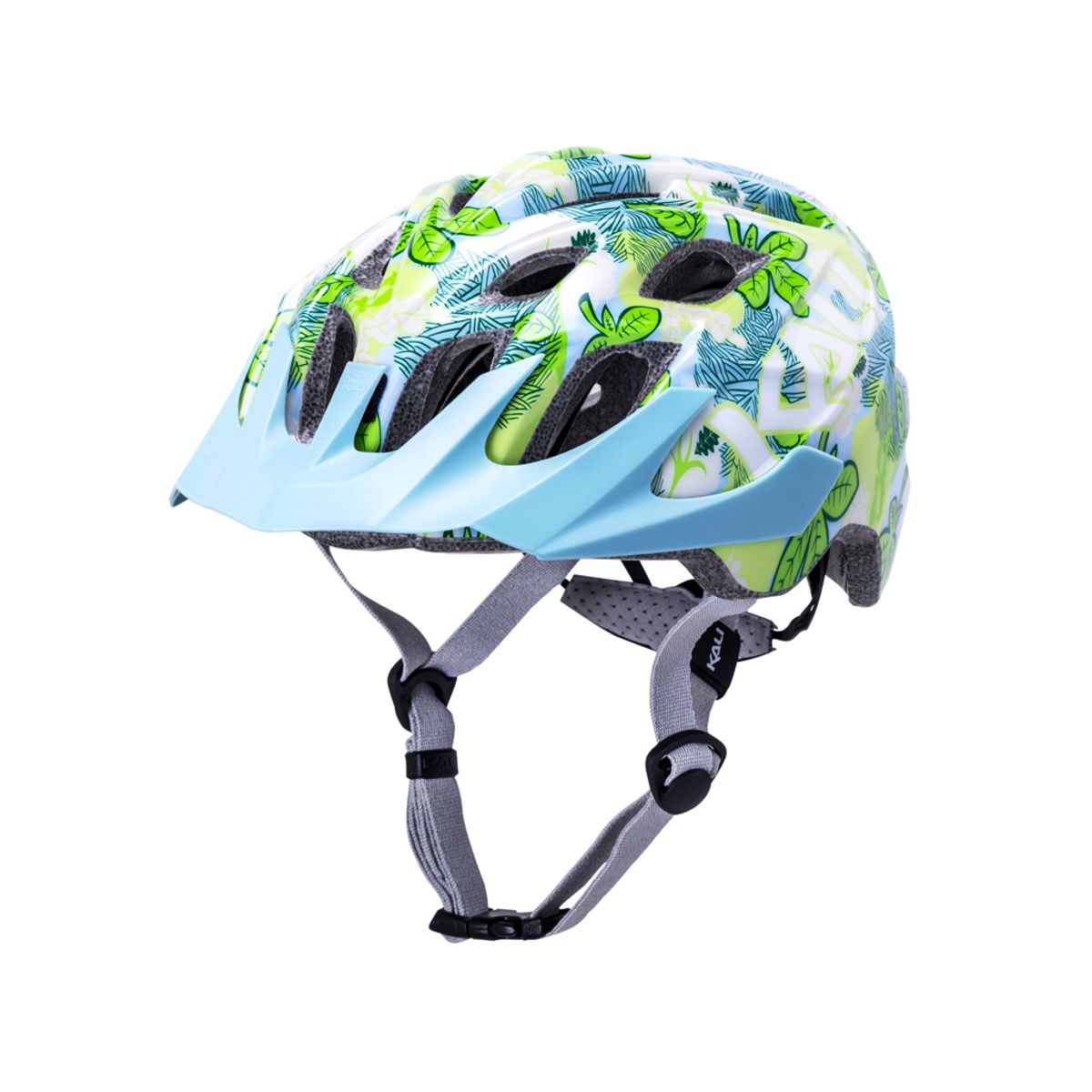 Kali Chakra Youth - Cykelhjelm - Flora/Gloss Blue - Str. 52-57 cm