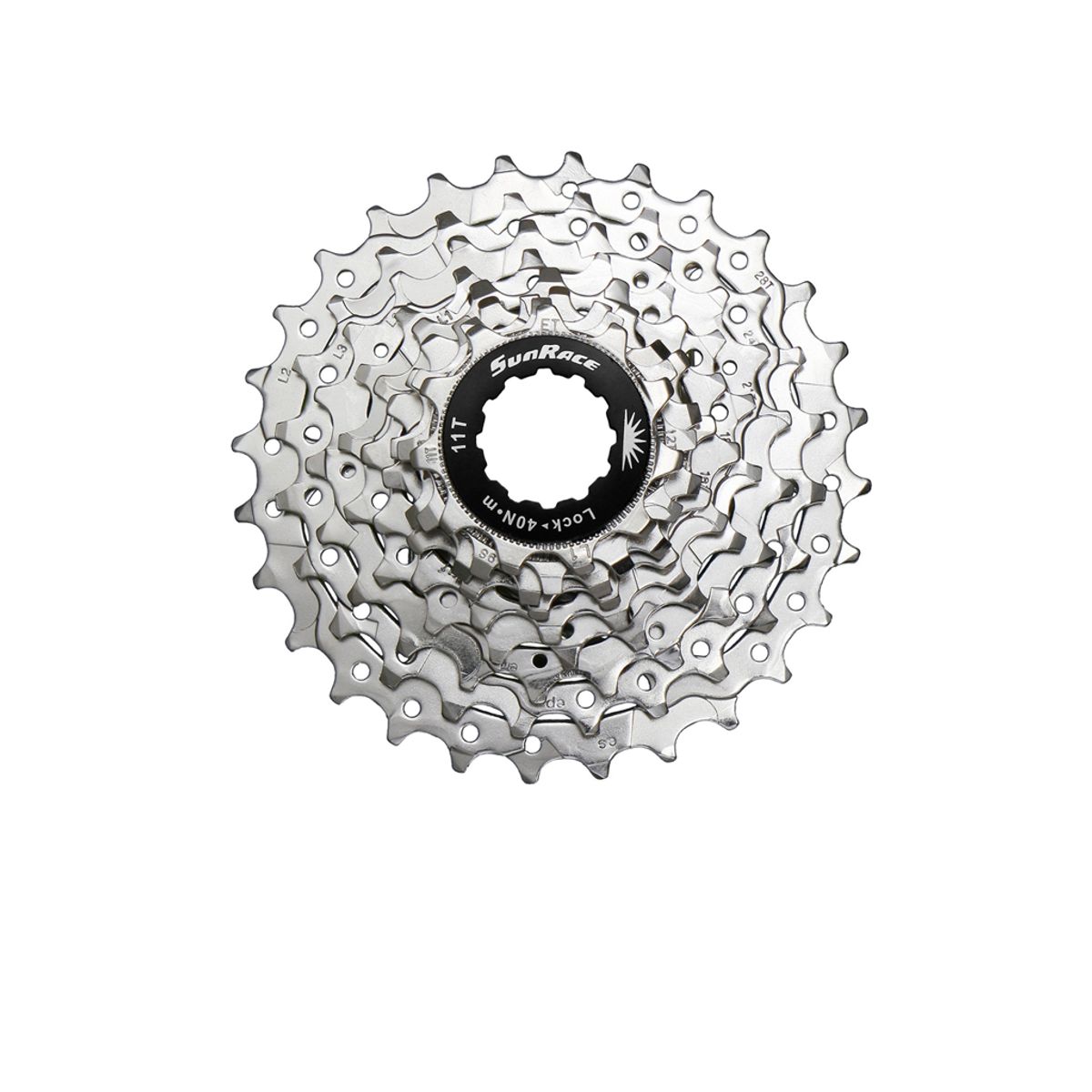 Sunrace CSR91 - Kassette 9 gear - 11-25 tands - Road - Til Shimano eller Sram - Nickel