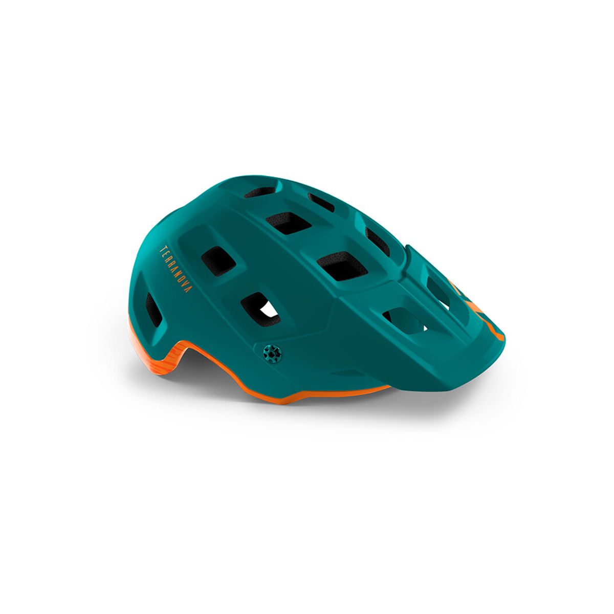 MET Terranova - MTB Cykelhjelm - Mat Alpine Green Orange - Str. 52-56 cm