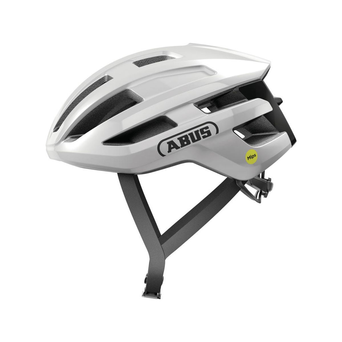 Abus PowerDome MIPS - Cykelhjelm - Shiny white - Str. M