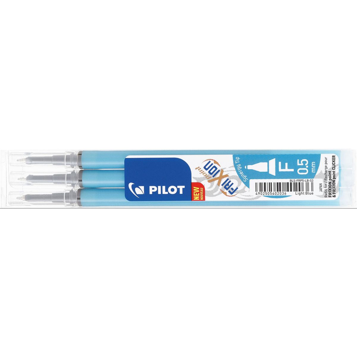 Refill Pilot Frixion Point Lyseblå 0,5 mm 3-stk