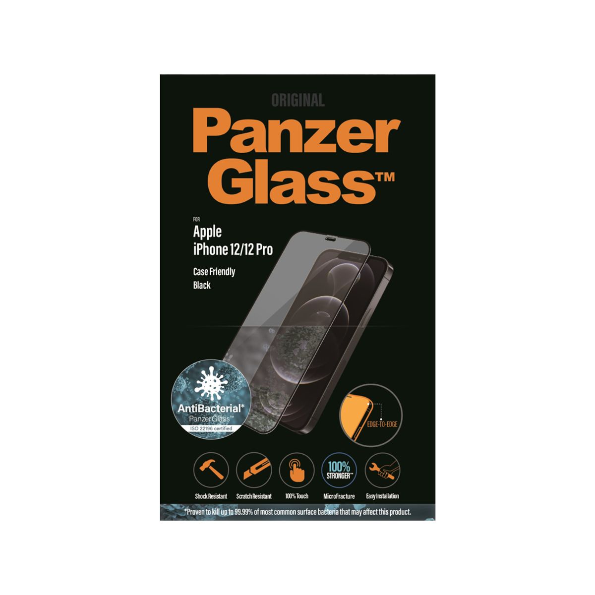 Panzerglass Iphone 12/12 Pro Sort