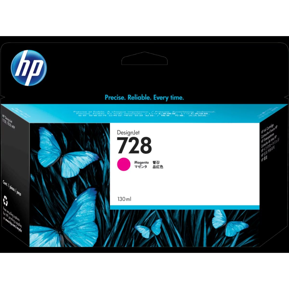 HP 728 Blæk Magenta 130 ml.