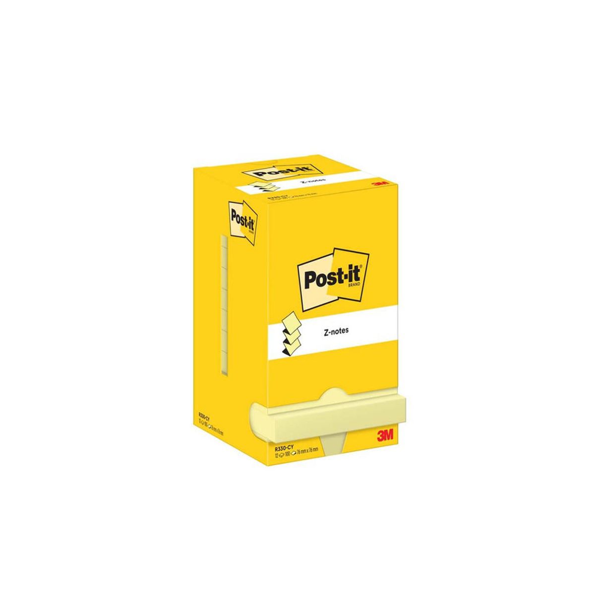 Post-it Z 76x76mm Canary gul 12 stk (R330)