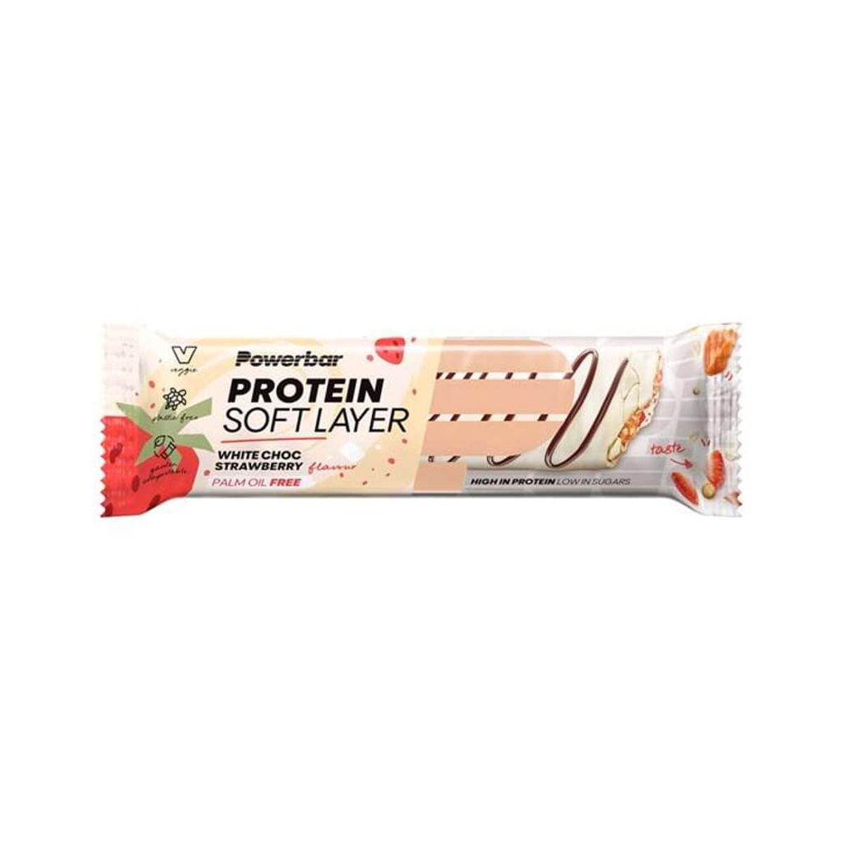 Powerbar Soft Layer - Proteinbar - White chocolate strawberry - 40 gram.