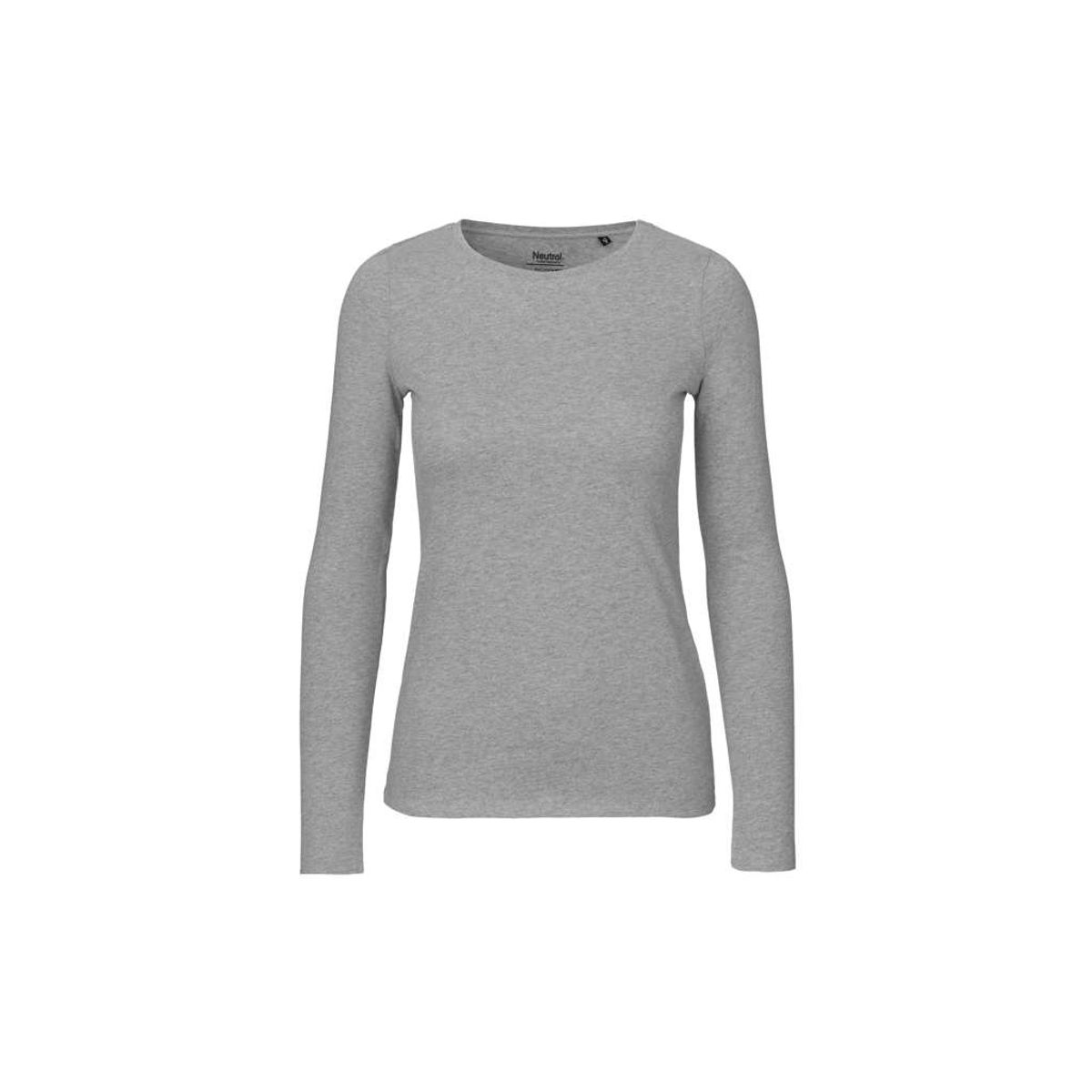 Dame Langærmet T-shirt Neutral O81050 str. M grå