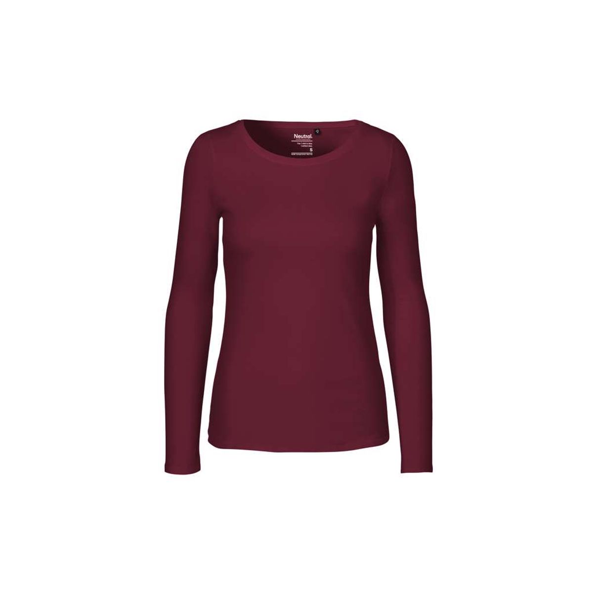 Dame Langærmet T-shirt Neutral O81050 str. XS Bordeaux