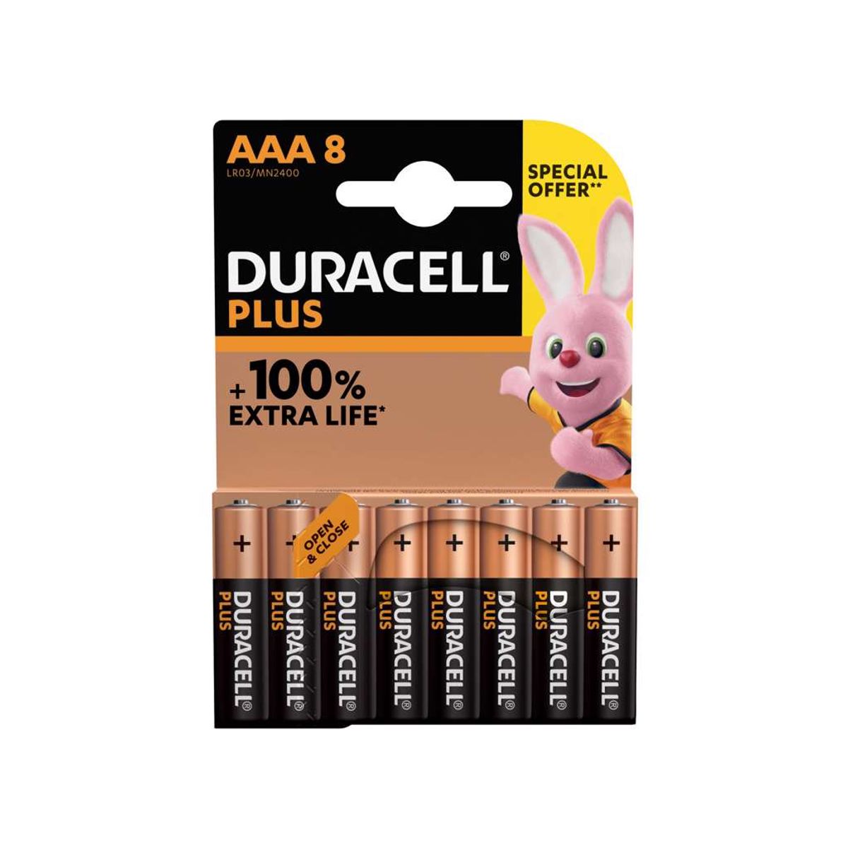 Batteri Duracell Plus Power AAA 8 stk