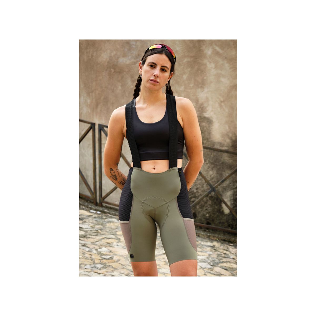 Giordana Gravel Cargo Bib Shorts - Dame - Oliven - Str. M