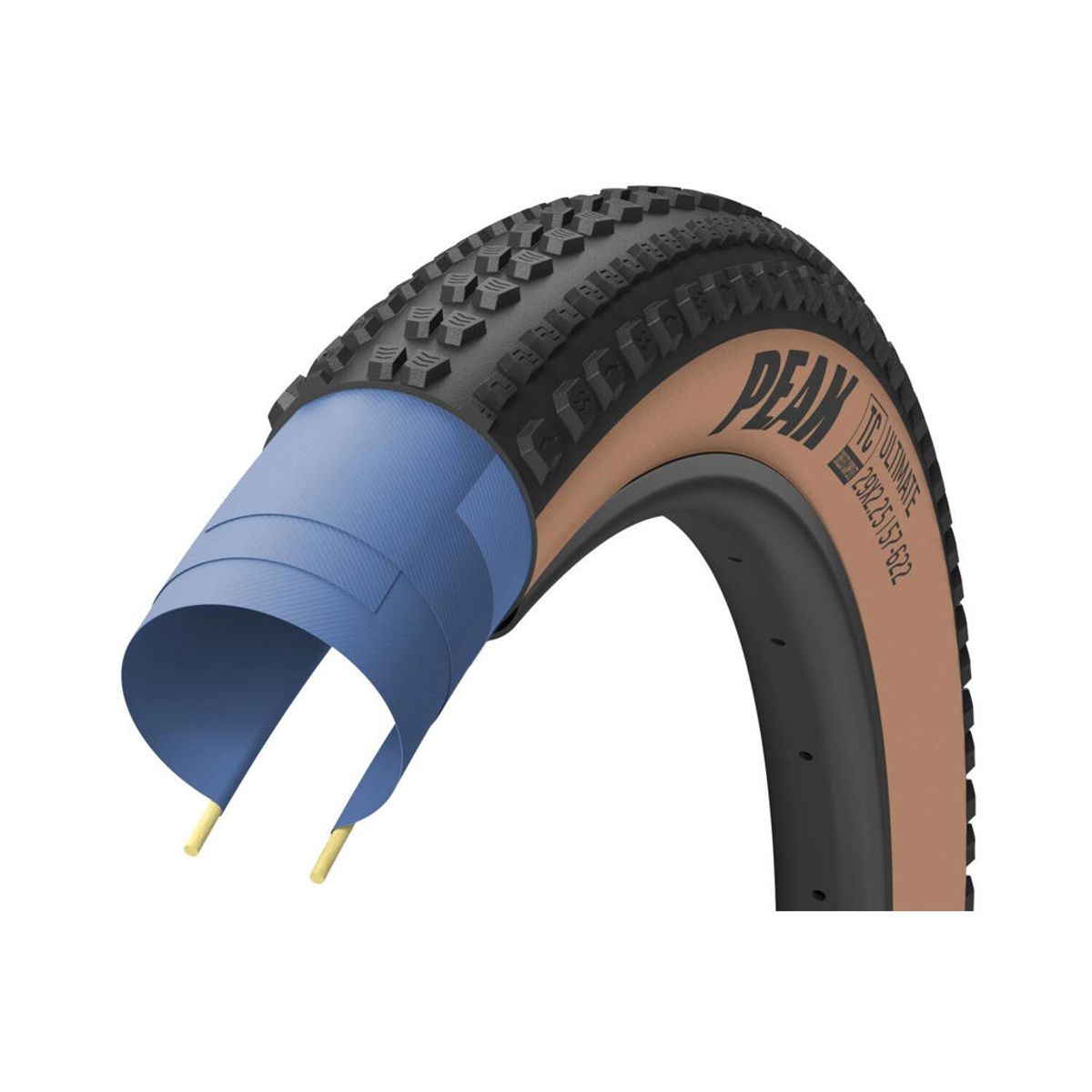 Goodyear Peak Ultimate TLC - Gravel Foldedæk - 700x45C - Sort/Brun